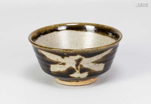 HELEN PINCOMBE (1908-2004); a stoneware chawan with wax resi...