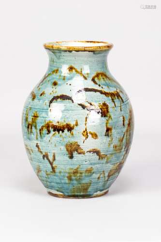 BARBARA CASS (1921-1992); a bulbous stoneware vase covered i...