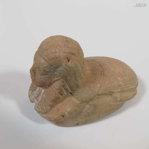 . Egypte. Scarabée à tête de sphinx figurant un Ramses debou...