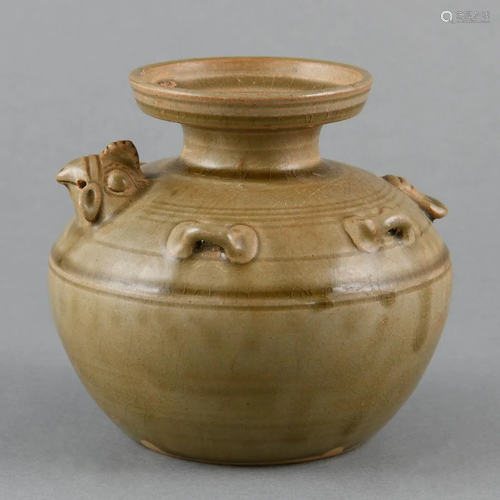 A 'YUE' CHICKEN-HEAD FOUR-HANDLED EWER