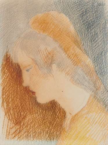 Marie LAURENCIN 1883-1956 JEUNE FILLE AU FOULARD, 1930 Crayo...