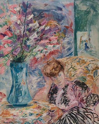 Emilio GRAU SALA 1911-1975 FEMME AU BOUQUET DE FLEURS Huile ...