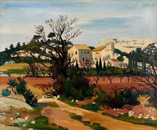 Yves BRAYER 1907-1990 PAYSAGE DE PROVENCE Huile sur toile si...