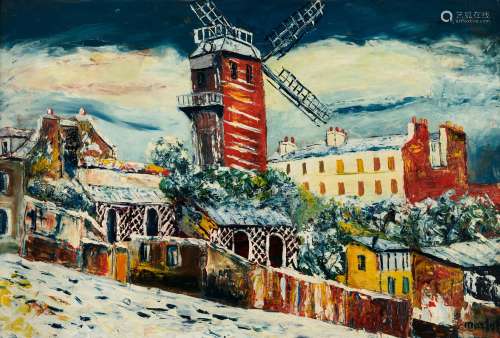 Élisée MACLET 1881-1962 LE MOULIN DE LA GALETTE Huile sur pa...