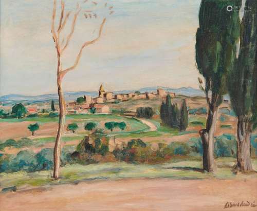 Albert ANDRÉ 1869-1954 VUE DU VILLAGE DE ROCHEFORT SUR GARD ...