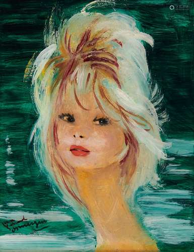 Jean Gabriel DOMERGUE 1889-1962 LA FEMME BLONDE Huile sur pa...