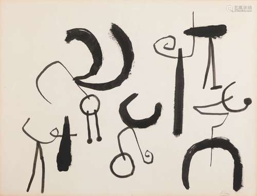 Joan MIRÓ 1893-1983 SANS TITRE, 1953 Encre de chine sur papi...