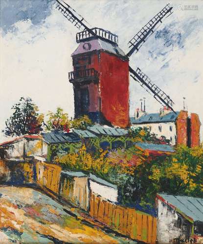 Élisée MACLET 1881-1962 MOULIN DE LA GALETTE Huile sur panne...