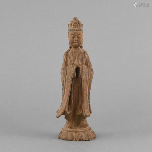 A CARVED 'CHENXIANGMU' FIGURE OF GUANYIN