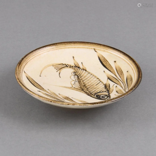 A 'CIZHOU' PAINTED 'FISH' DISH