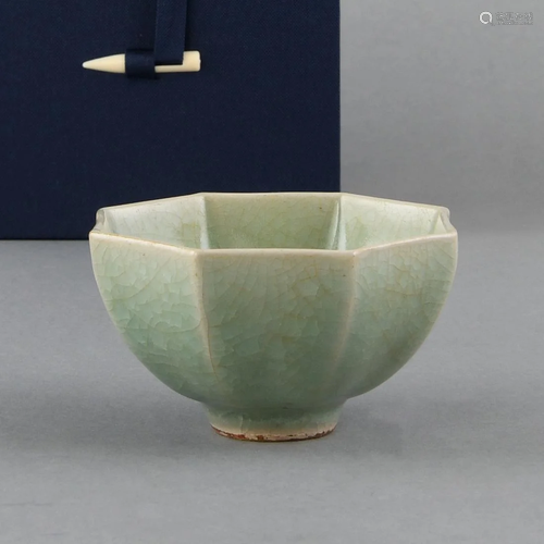 A 'LONGQUAN' GUAN-TYPE OCTAGONAL CUP