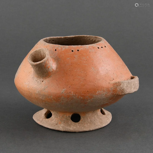 A NEOLITHIC POTTERY HANDLED EWER, HE