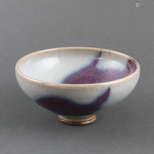 A LARGE 'JUN' PURPLE-SPLASHED BUBBLE BOWL