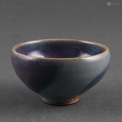 A PURPLE-SPLASHED 'JUN' TEABOWL