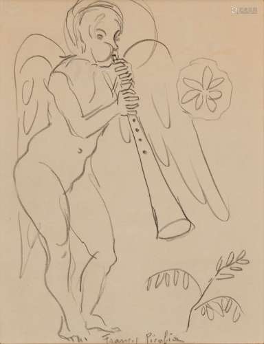 Francis PICABIA 1879-1953 L'ANGE MUSICIEN, circa 1945-48 Des...