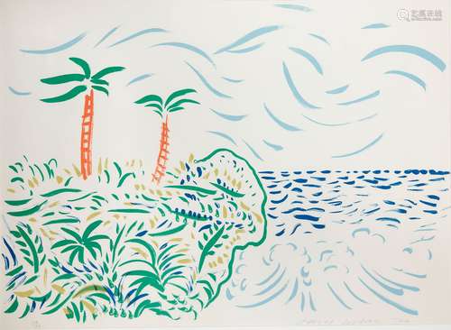 David HOCKNEY, né en 1937 BORA BORA, 1975 Lithographie en co...