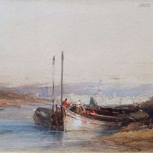 Félix ZIEM 1821-1911 LE RETOUR DES PÊCHEURS, 1847 Aquarelle ...