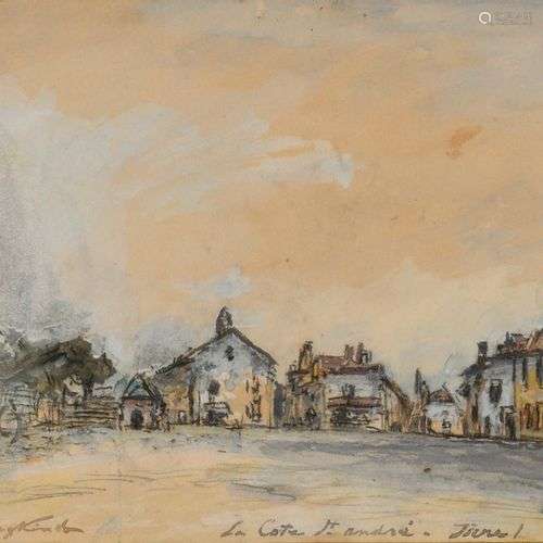 Johan-Barthold JONGKIND 1819-1891 PLACE SAINT ANDRÉ, 1883 Aq...