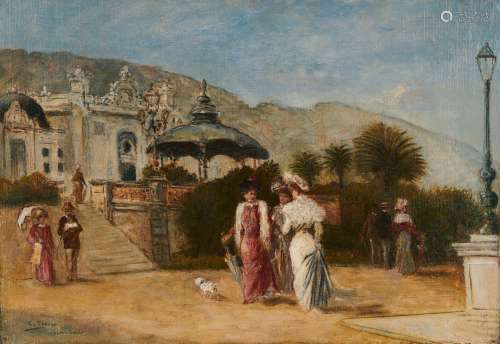 Charles François PÉCRUS 1826-1907 MONTE CARLO Huile sur toil...