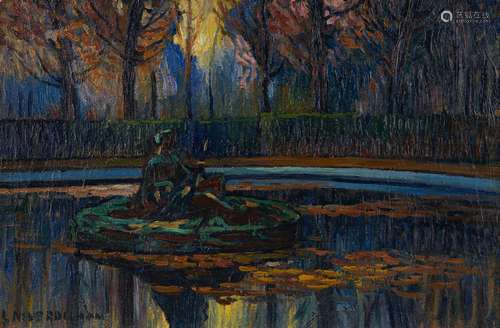 Louis Mathieu VERDILHAN 1875-1928 FONTAINE DANS LE PARC DE V...