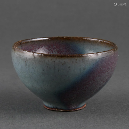 A PURPLE-SPLASHED 'JUN' TEABOWL