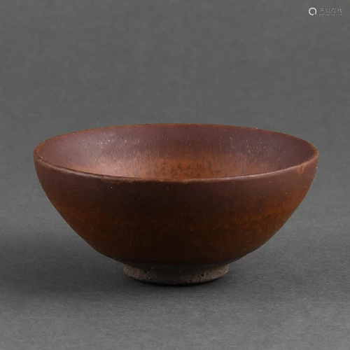 A'JIAN' BROWN GLAZE'PARTRIDGE FEATHER'BOWL