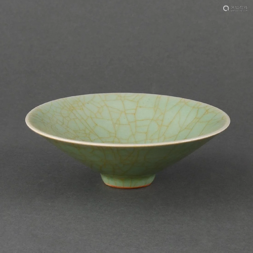 A 'LONGQUAN' CELADON CONICAL BOWL