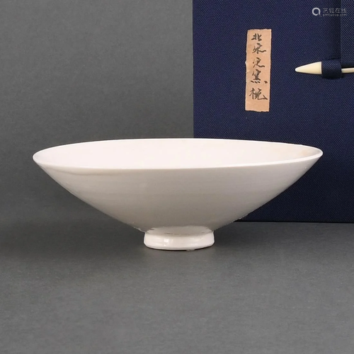 A 'DING' WHITE-GLAZED CONICAL BOWL