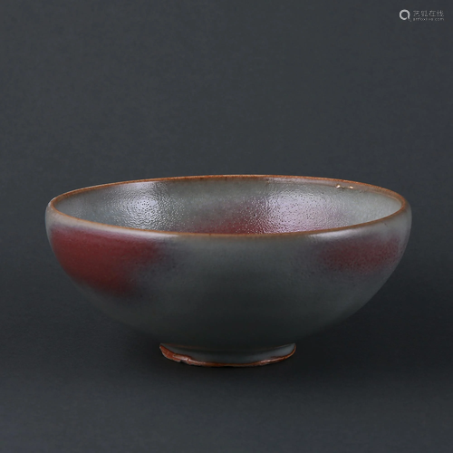 A LARGE PURPLE-SPLASHED 'JUN' BOWL