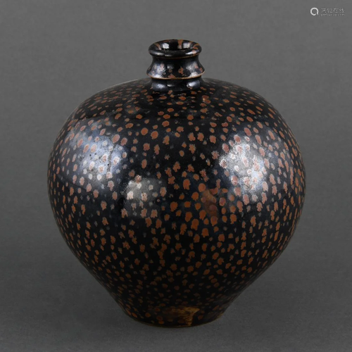 A RARE RUSSET-SPLASHED TRUNCATED VASE