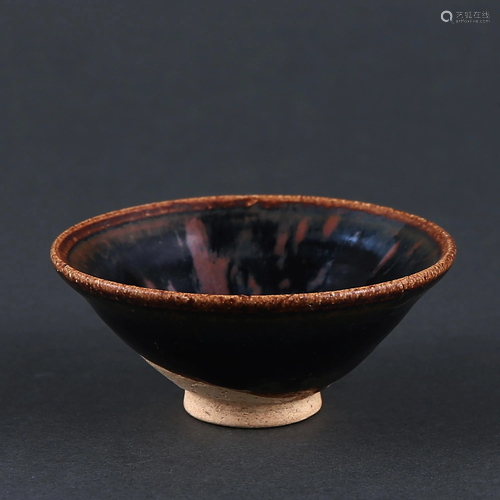 A BLACK-GRAZED RUSSET-SPLASHED BOWL