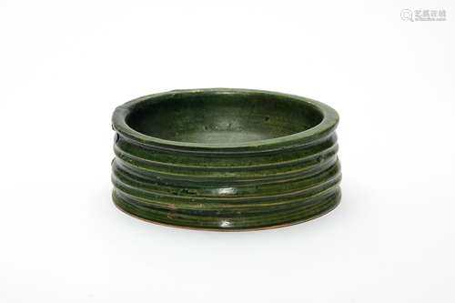 A Green Glazed Brush Washer