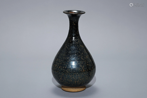 A Black Glazed Yuhuchun Vase