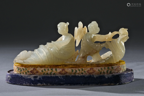 A Carved Hetian Jade Figure