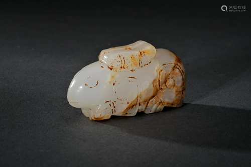 A Carved Jade Rabbit Figure