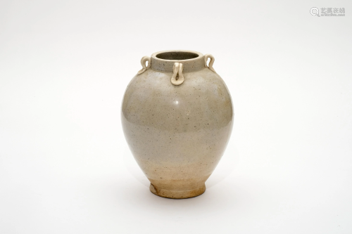 A Xing White Glazed Jar with Four Loops