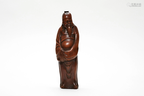 A Carved Boxwood Fugure