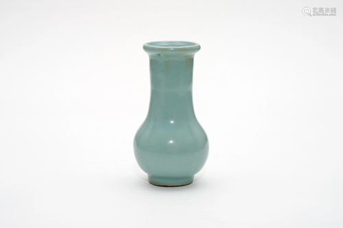 A Longquan Blue Glazed Long Cylindrical Vase