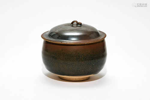 A Yaozhou Brown Glazed Jar with Lid