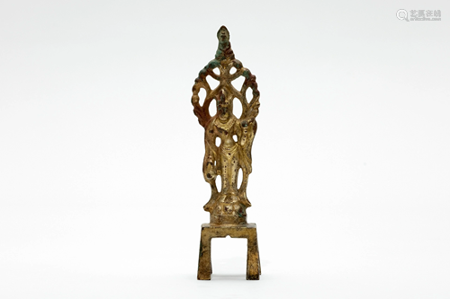 A Gilt Bronze Buddha on Stand