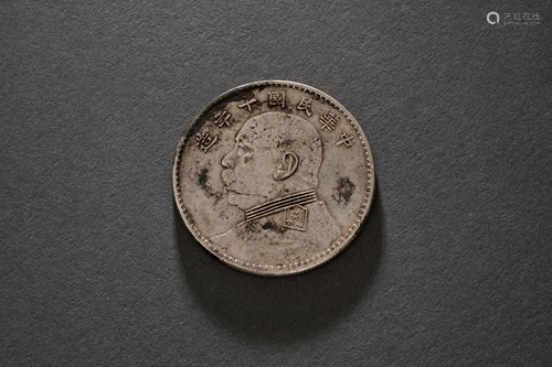 A 1921 China Republic Period Yuan Silver Dollar Coin