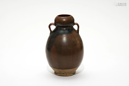 A Brown Glazed Double Gourd Vase