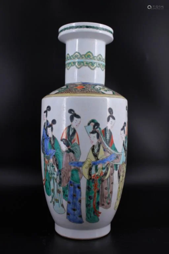 Very Large Late Qing Porcelain Famille Rose Vase