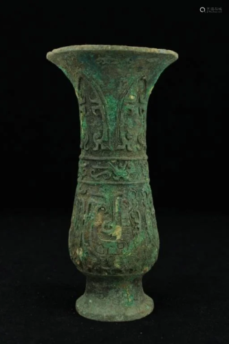 Chinese Old Bronze Wine Drinking Cup