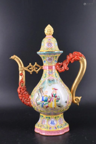 Qing Porcelain Famille Rose TeaPot