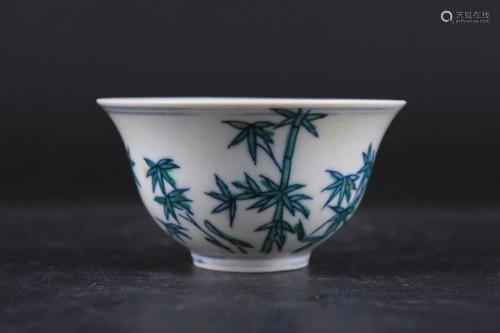 Small Chinese Ming Porcelain DouCai Cup
