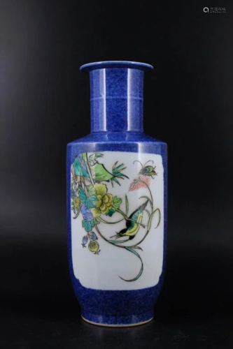 Qing Porcelain Blue&White Floral Vase