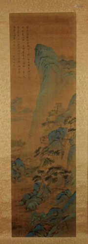 Long Scrolled Hand Painting signed by Qiu Ying