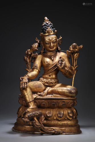 Old Collection.Gilt Copper Buddha