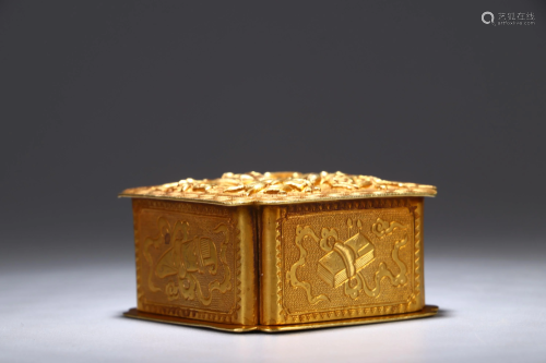 Old Collection.Gilt Silver Lidded Box